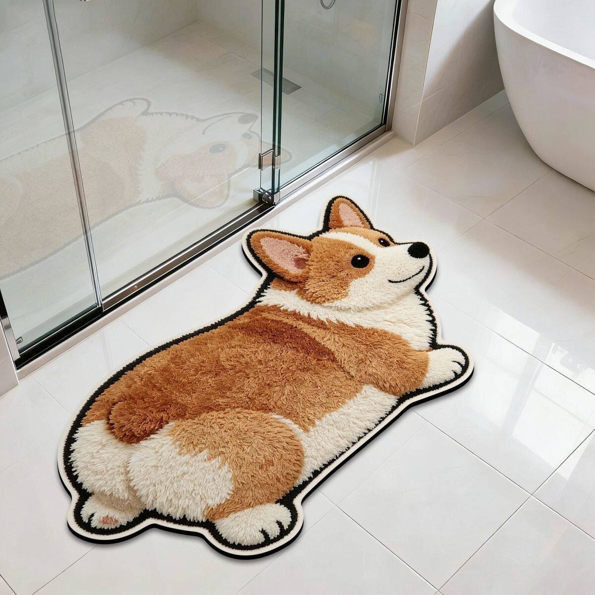 Cartoon Absorbent Non-Slip Diatomaceous Earth Bath Mat for Bathroom and Toilet