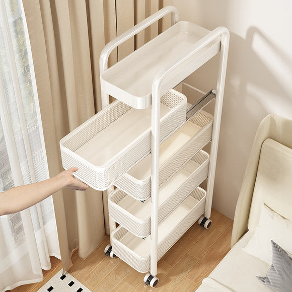 Slim Storage Cart with Drawers for Bathroom, Kitchen, or Living Room Narrow Spaces