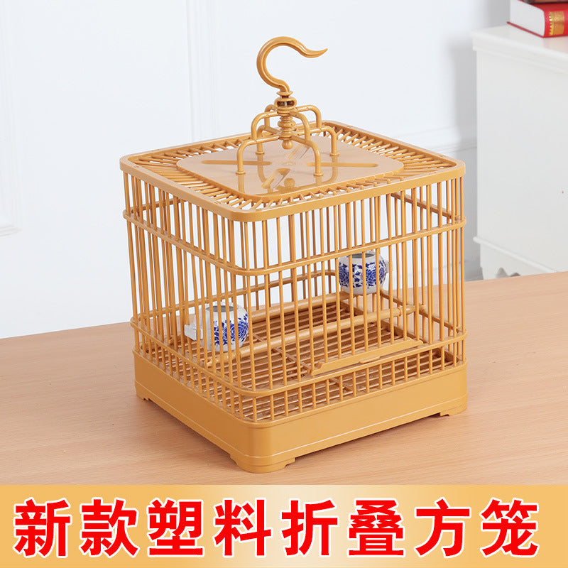Square Cage Happy Pet Paradise Plastic Breeding Cage for Mynah Thrush Peony Eye Birds Budgerigar Parrot