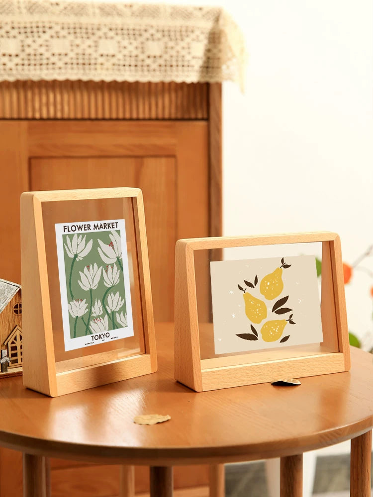 Acrylic Solid Wood Photo Frame Desktop Display for 6, 7, 8, 10 Inch Pictures