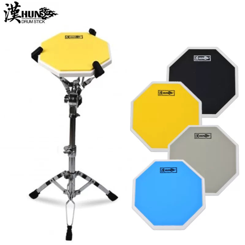 HUN 12-inch Drum Practice Pad Set with Stand for Beginners