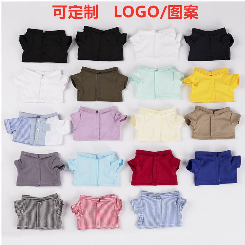 Doll Clothes Cotton Doll Shirt Suit Base Shirt for 10cm 15cm 20cm Plush Dolls