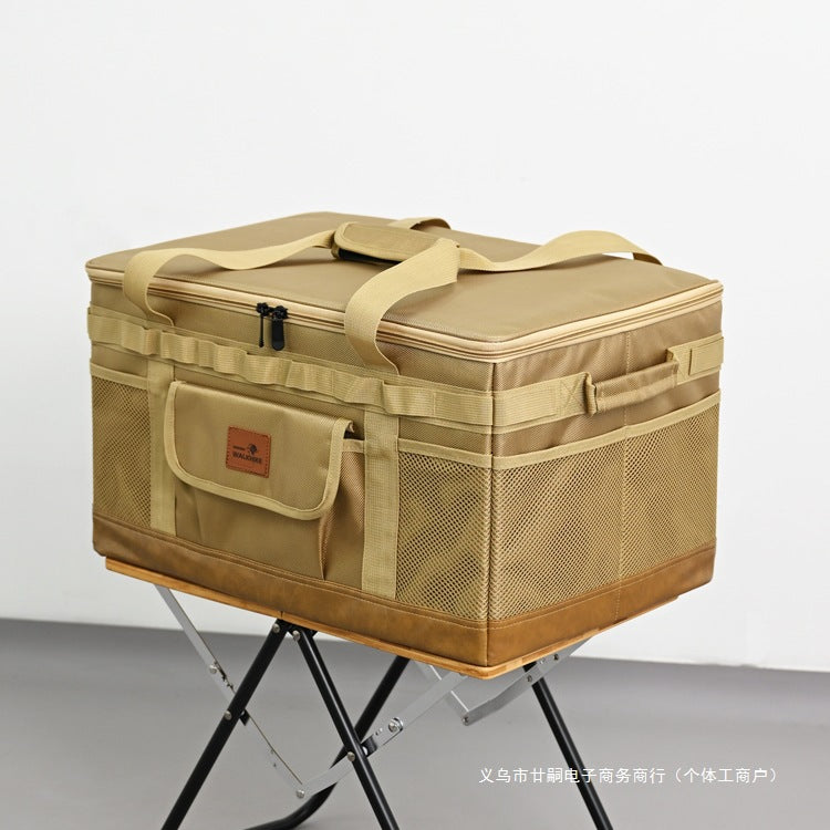 Outdoor Camping Storage Bag Large Capacity Cassette Stove Tableware Storage Box Foldable for Travel and Picnic
