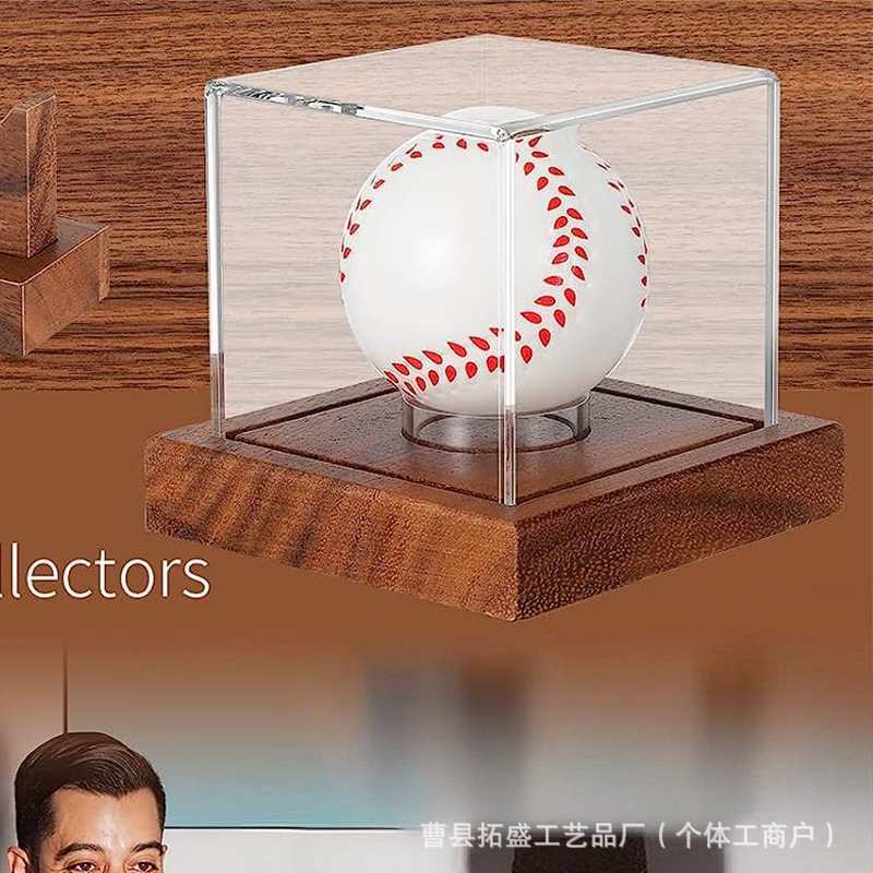 Acrylic Baseball Display Case Clear Dustproof Storage Box Square Ping Pong Ball Holder