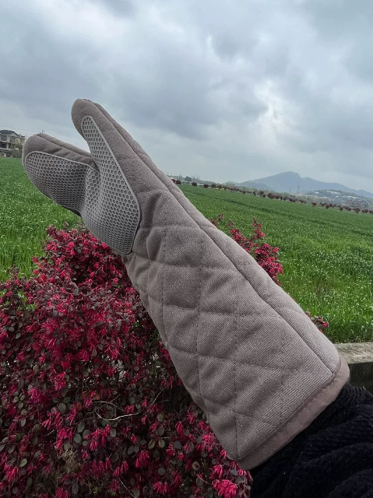 Heat Resistant Oven Mitts for Baking and Grilling, 500-Degree Protection