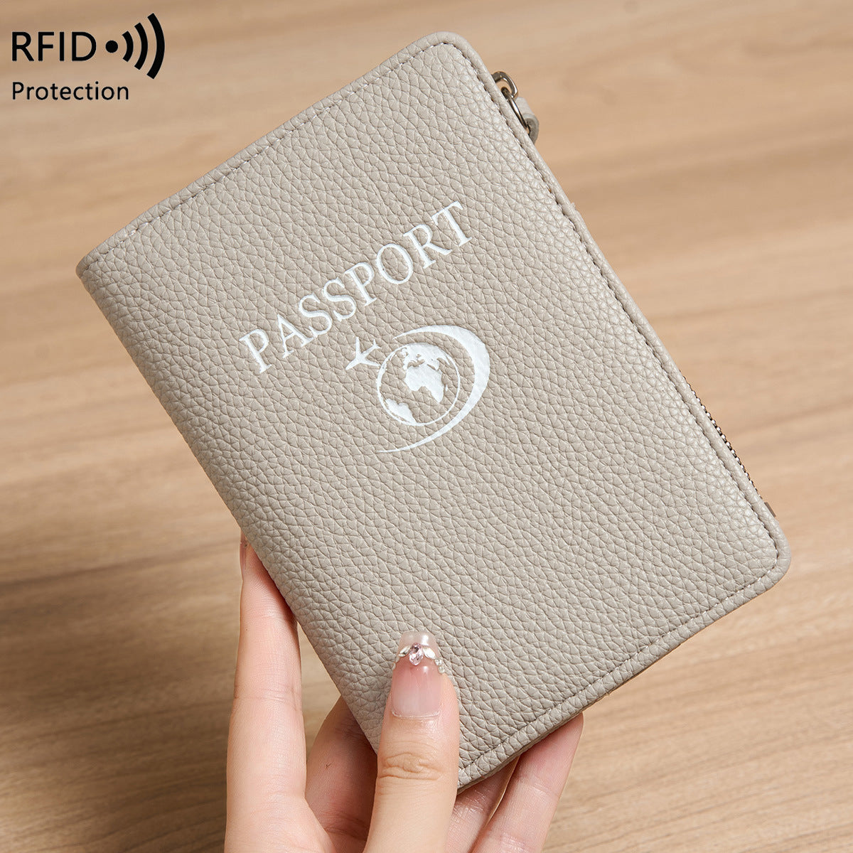 RFID Blocking Passport Holder Travel Wallet with Multiple Card Slots and Document Organizer