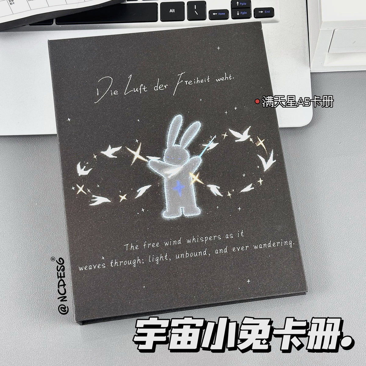 A5 Kpop Photocard Binder with 4-Pocket Pages, Dark Aesthetic Starry Sky Design, Idol Photo Album Storage