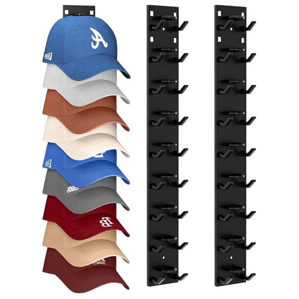 Adhesive Wall-Mounted Baseball Cap Organizer Rack