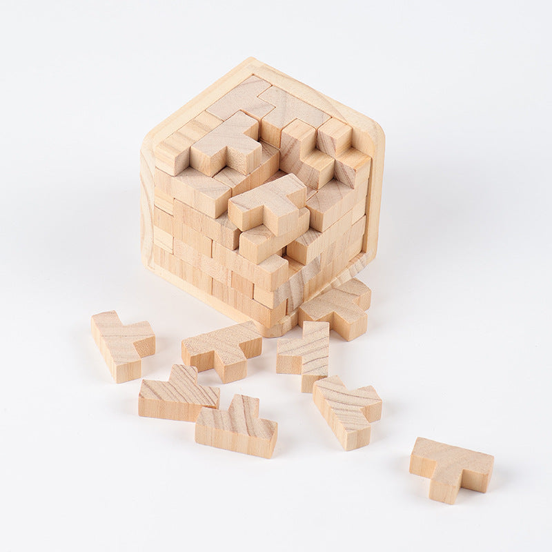 Wooden T54 Magic Cube Puzzle Toy for Adults, Classic Brain Teaser Lock