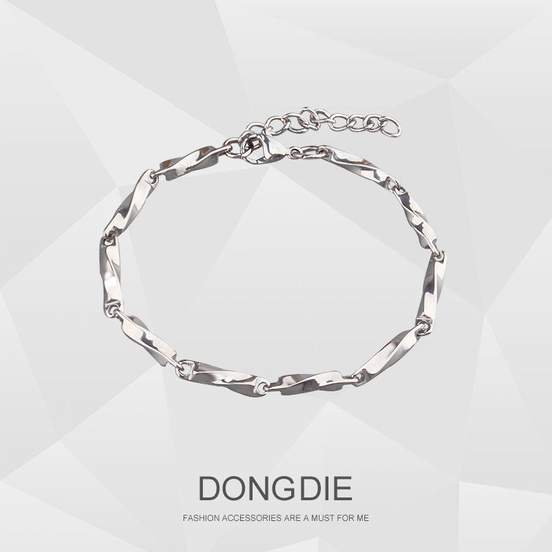 Mobius Titanium Steel Bracelet for Men and Women, Hip-Hop Style, Minimalist Design