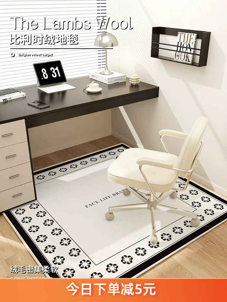 Square Office Chair Mat Soundproof Non-Slip Floor Protector for Study Living Room