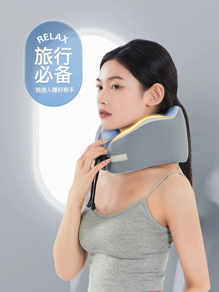 Memory Foam U-Shaped Travel Neck Pillow for Office, Airplane, Car, and High-Speed Rail