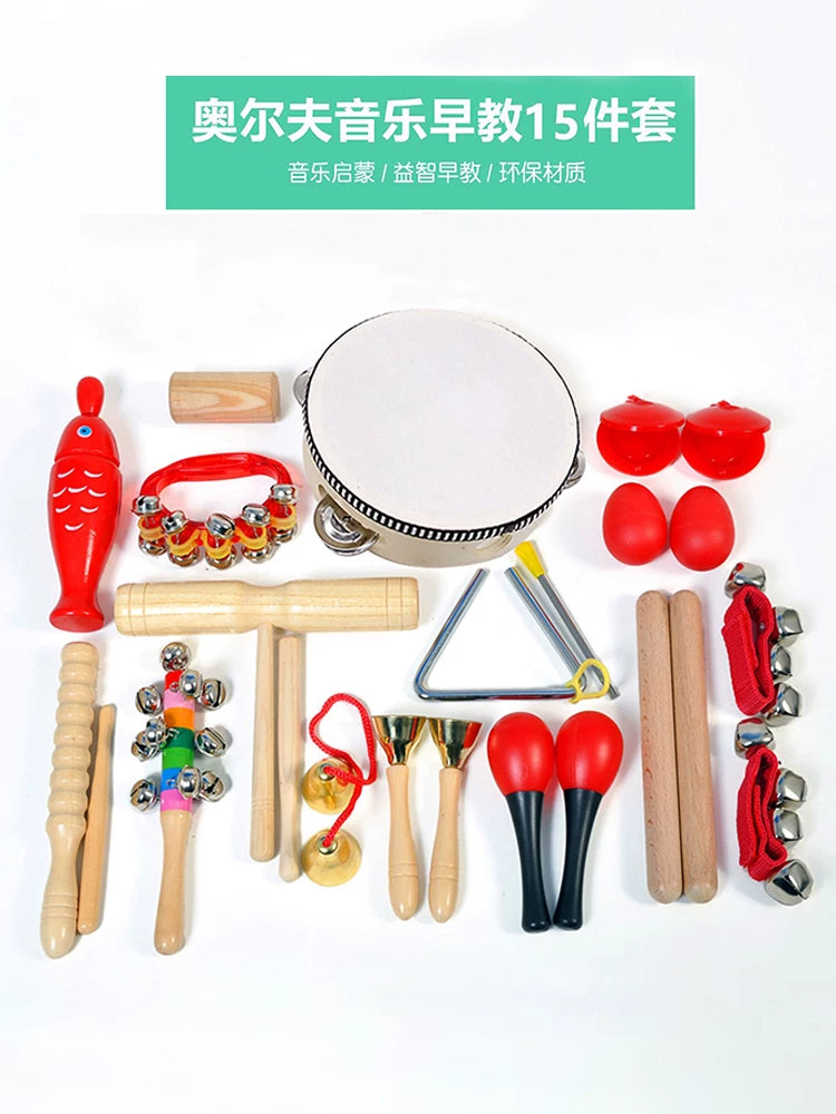 Orff Musical Instrument Set for Kids, Early Childhood Percussion Toy for Music Education