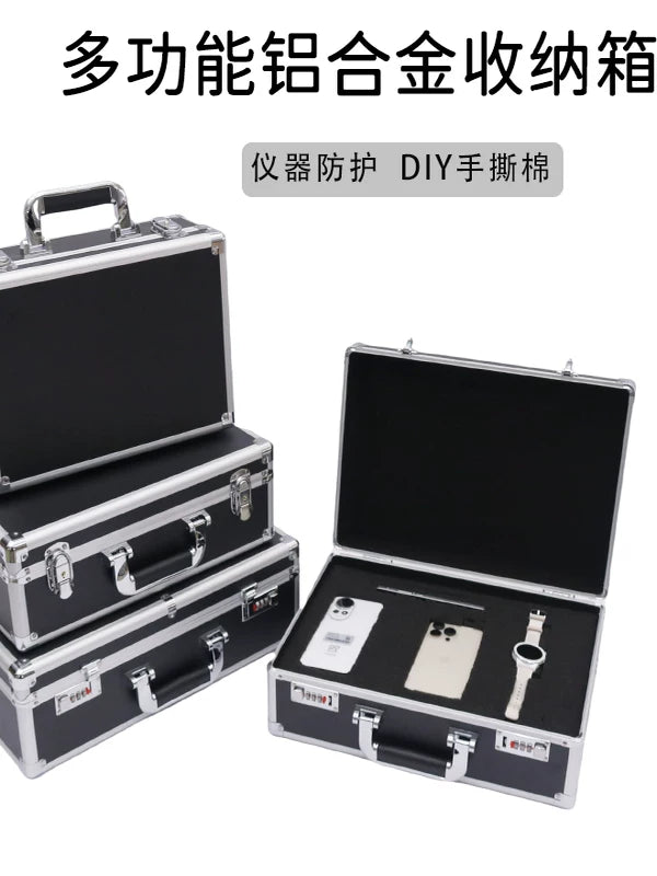 Aluminum Alloy Hard Case with Foam Insert for Tools, Equipment, and Documents