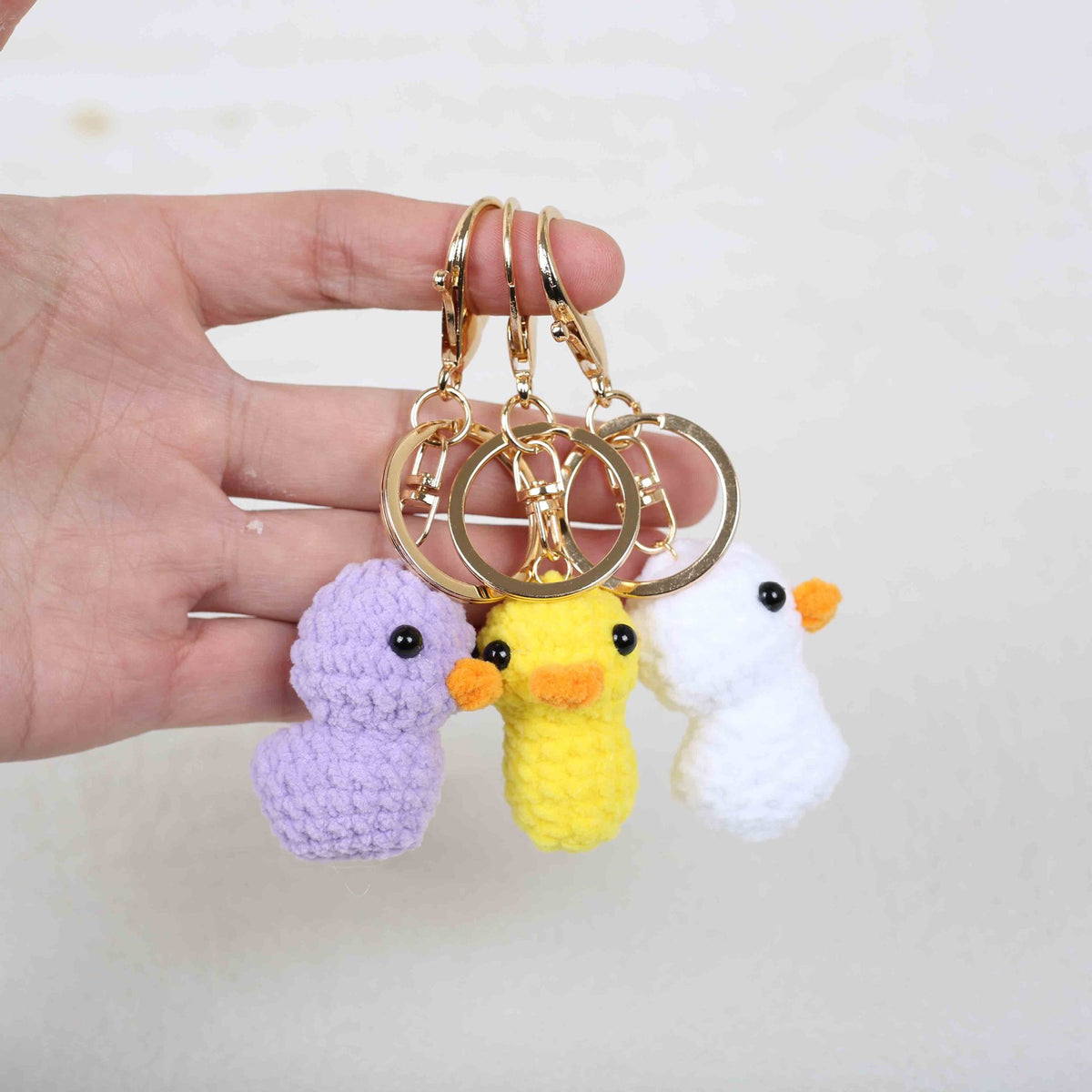 Handmade Crocheted Duck Animal Head Keychain Pendant