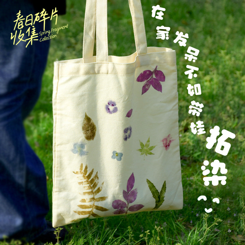 DIY Plant Rubbing and Tie-Dye Kit for Canvas Bags - Kindergarten Craft Set