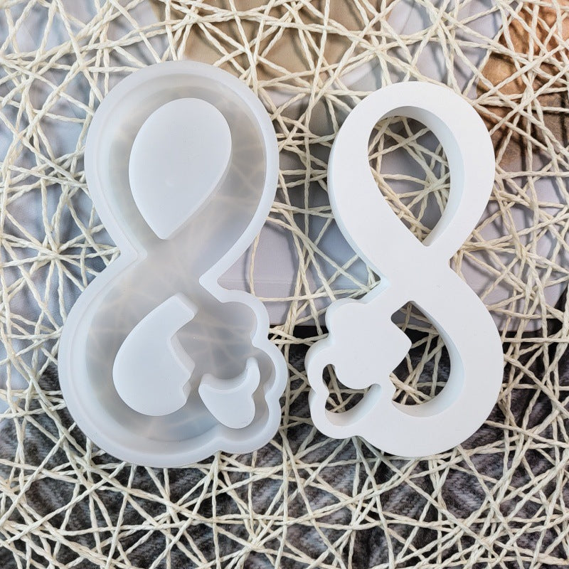 Ribbon Heart Ornament Silicone Mold for DIY Desktop Decor