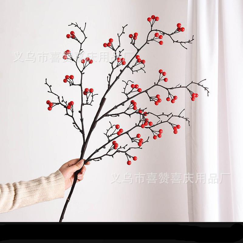 Artificial Red Berry Branch for Christmas & New Year Decor