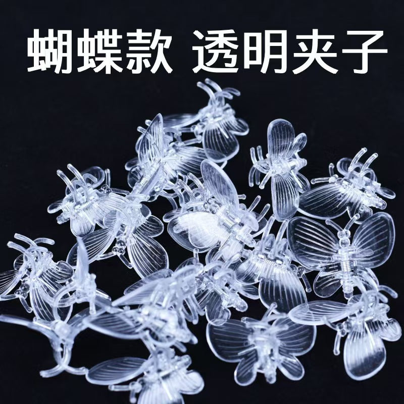 Orchid Plant Support Clips for Stems and Vines, Clear Plastic Garden Clips for Phalaenopsis