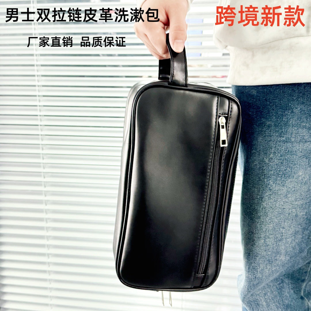 2025 Autumn New Travel Toiletry Bag Large Capacity Faux Leather Portable Wash Bag for Men