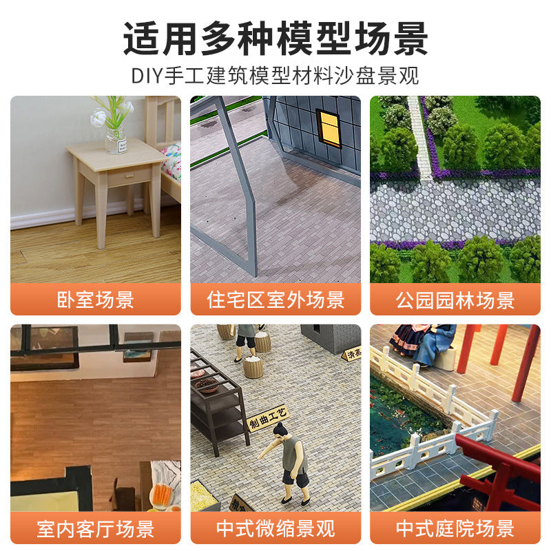 Miniature Self-Adhesive Wall and Floor Tiles for Dioramas and Architectural Models