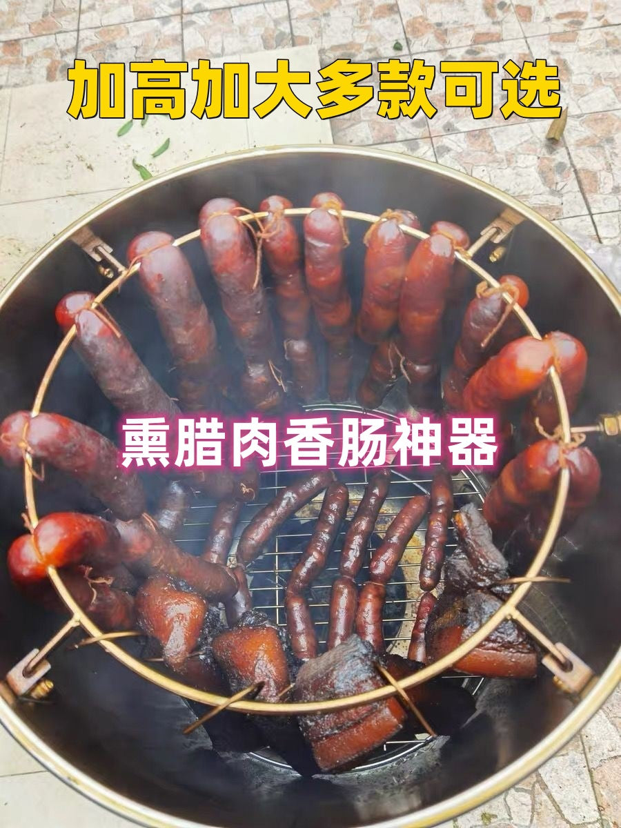Multifunctional Wood-Fired Smoker and BBQ Grill for Home and Commercial Use