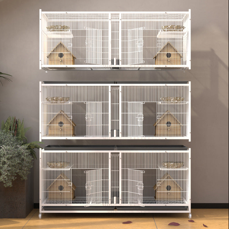 Foldable Pigeon Breeding Cage with Divider and Tray for Home Use