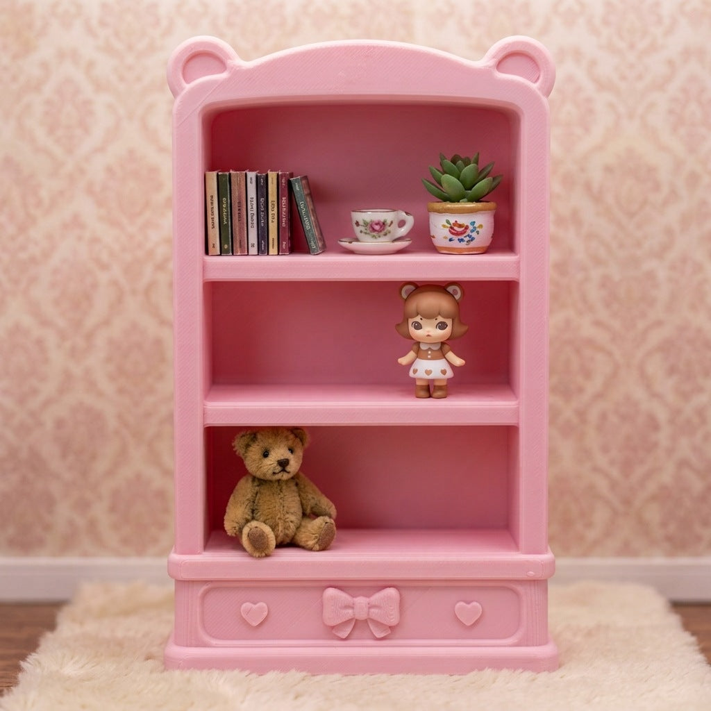 1:12 Scale Miniature Bookshelf for Dollhouse Decoration