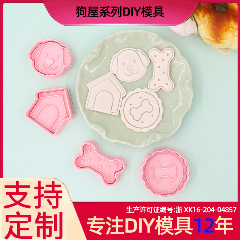 Dog House Series Bone 3D Cartoon Cookie Cutters for DIY Clay and Fondant