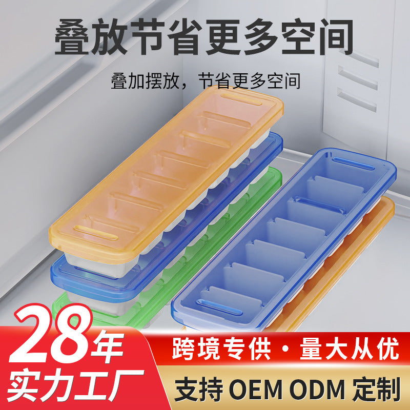 Food-Grade Multi-Layer Ice Cube Tray with Lid and Large Capacity Storage Box for Homemade Ice Cubes
