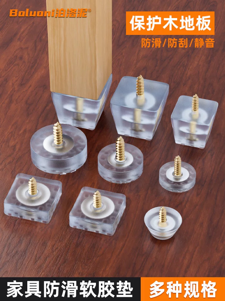 Rubber Furniture Leg Pads for Chairs Tables Sofas - Anti-Slip, Noise Reduction & Heightening