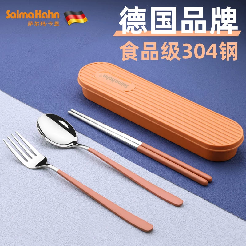 304 Stainless Steel Portable Cutlery Set with Case for Office & School