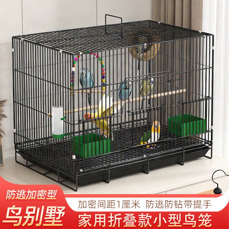 Portable Foldable Bird Cage for Parakeets Cockatiels Lovebirds Finches