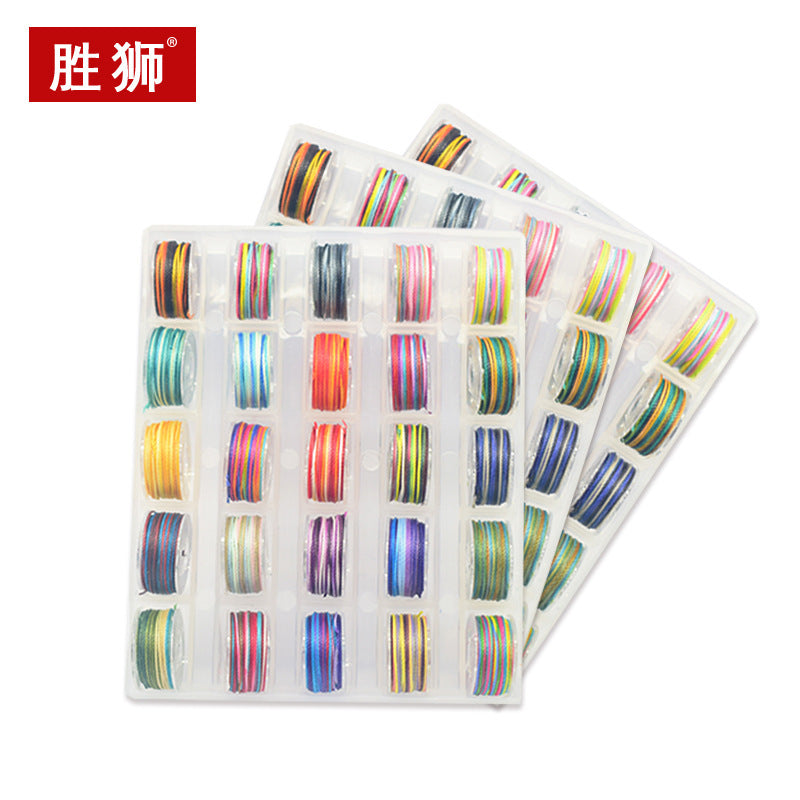 Multicolor Ombre Waxed Polyester Thread for DIY Craft and Sewing