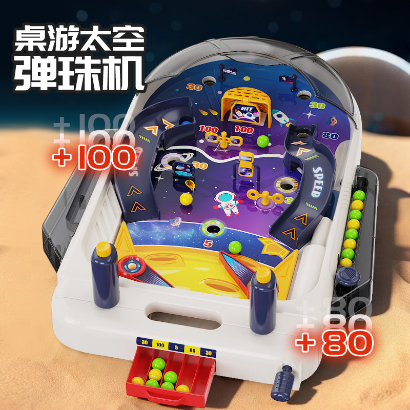 Space Theme Pinball Machine for Kids, Educational Tabletop Football Basketball Game, Parent-Child Interactive Toy