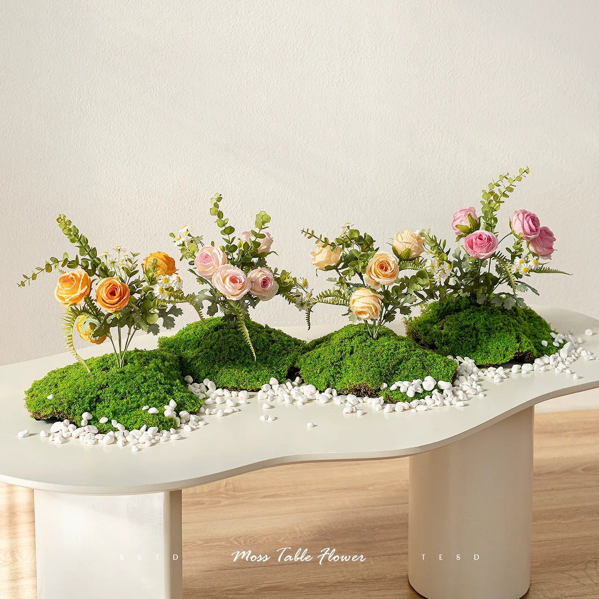 Mini Artificial Flower Moss Landscaping Tabletop Decoration Ornaments for Commercial Booth DIY Micro Landscape