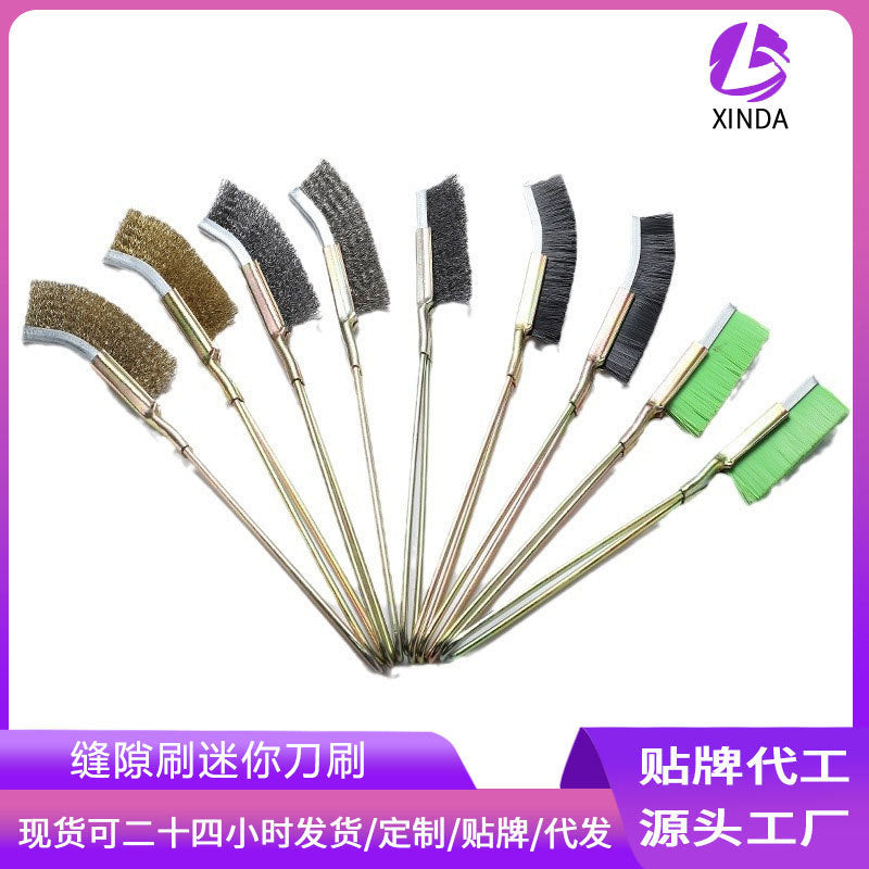 Mini Stainless Steel Wire Brush Set with Iron Handle for Rust Removal and Cleaning
