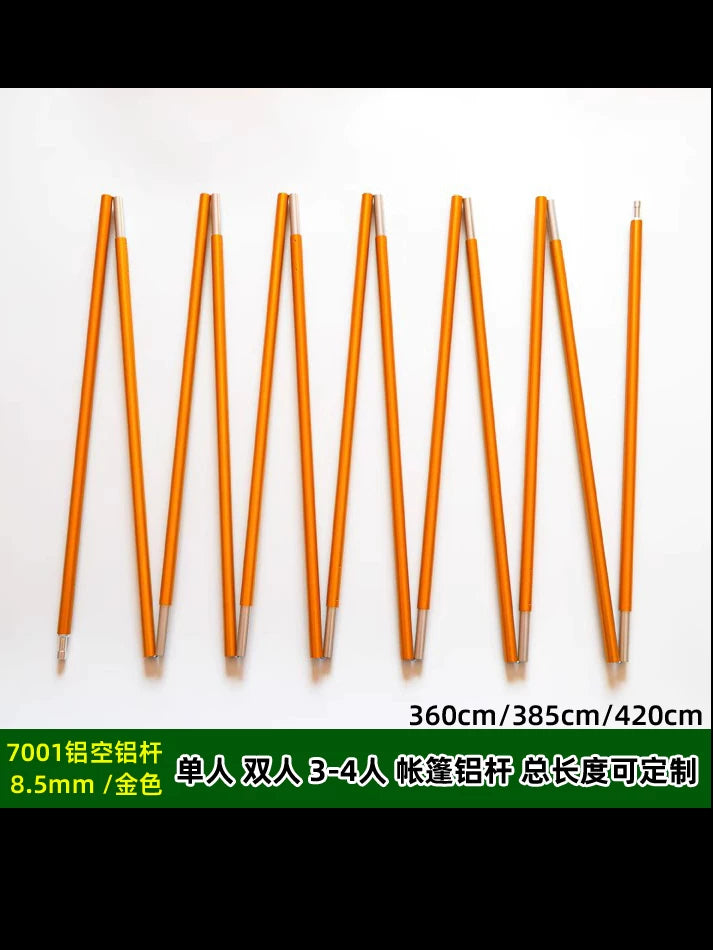 Portable Aluminum Tent Poles for 2-4 Person Tents, Folding Support Rods