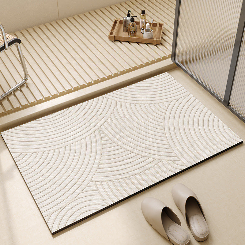 Japanese Wabi-Sabi Style Diatomaceous Earth Bath Mat, Super Absorbent Quick Dry Non-Slip Bathroom Floor Mat