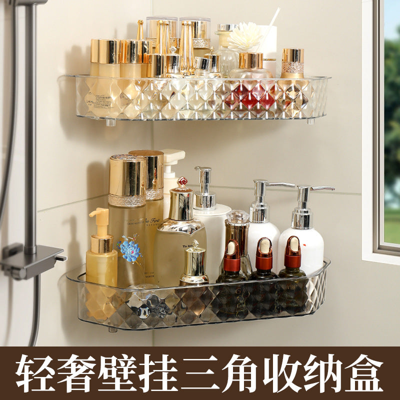 PET Corner Bathroom Shelf No-Drill Wall Mounted Storage Organizer for Shower and Vanity