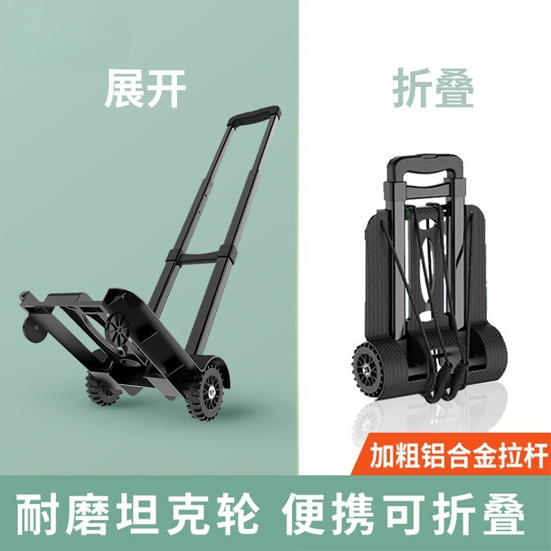 Foldable Portable Shopping Cart with Telescopic Handle for Groceries and Hauling