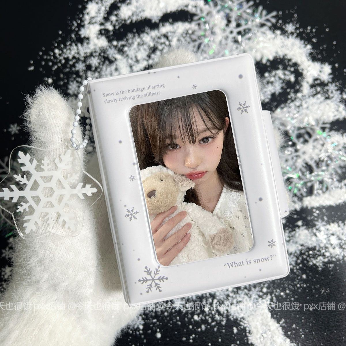 Winter Snowflake Matte Photo Card Holder Album for 3-inch Instax Photos and Idol Photocards