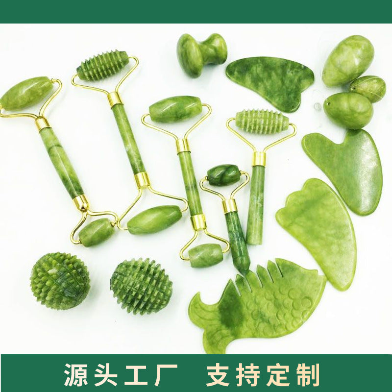 Xiuyan Jade Facial Massager Roller and Gua Sha Tools