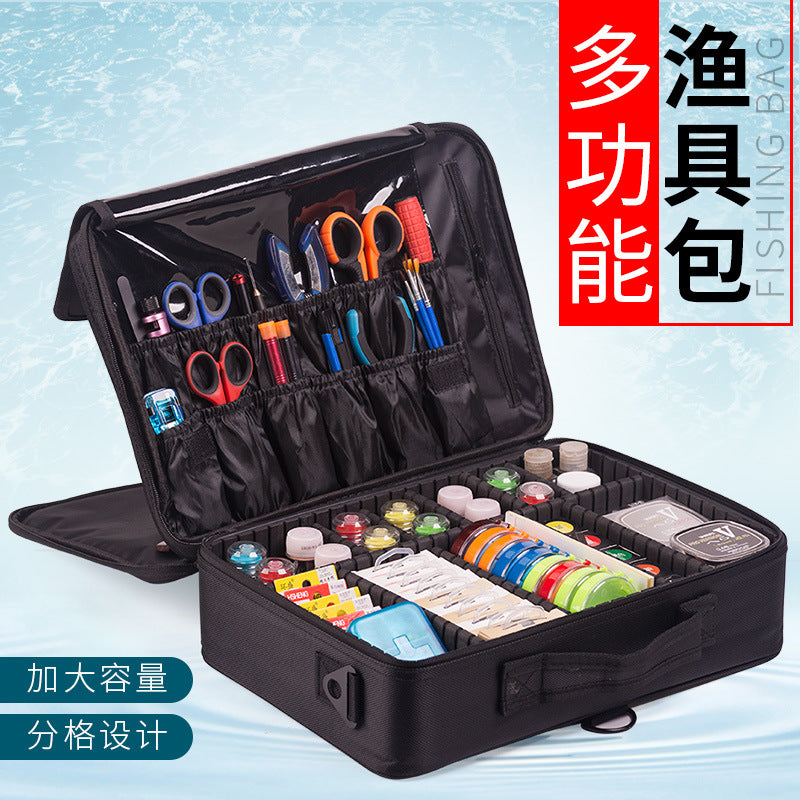 Portable Waterproof Fishing Tackle Bag for Line Hooks Tools Storage