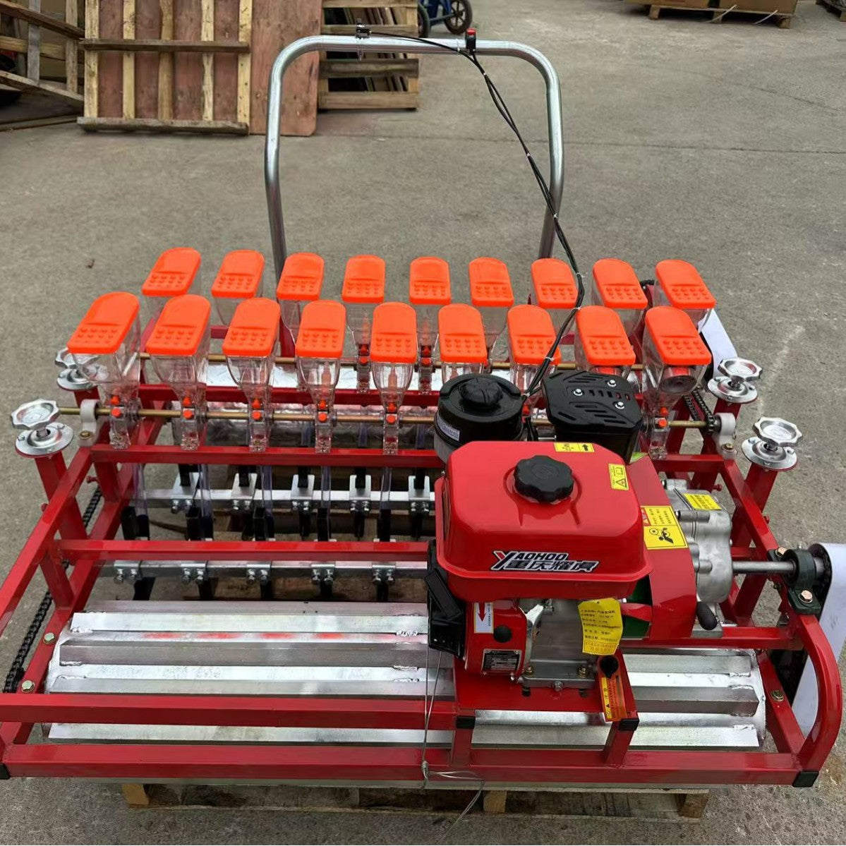 Gasoline Hand-Pushed Vegetable Seeder for Garden, 3-6 Rows, Manual/Electric Precision Planter