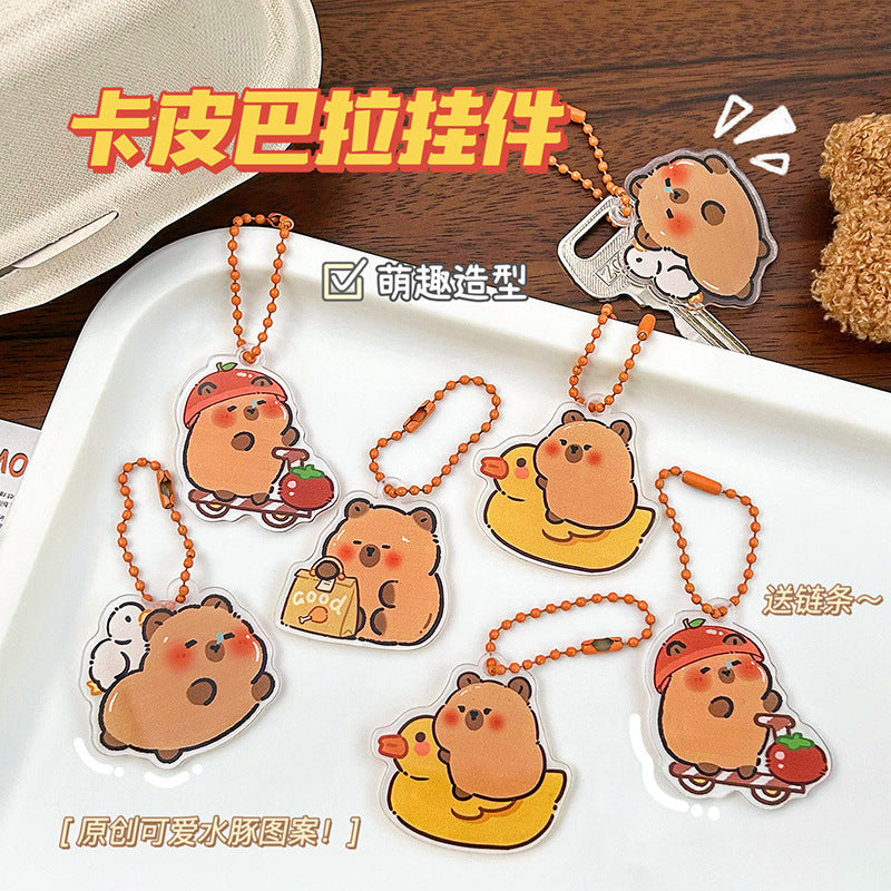 Cute Capybara Keychain Pendant for Backpacks and Keys