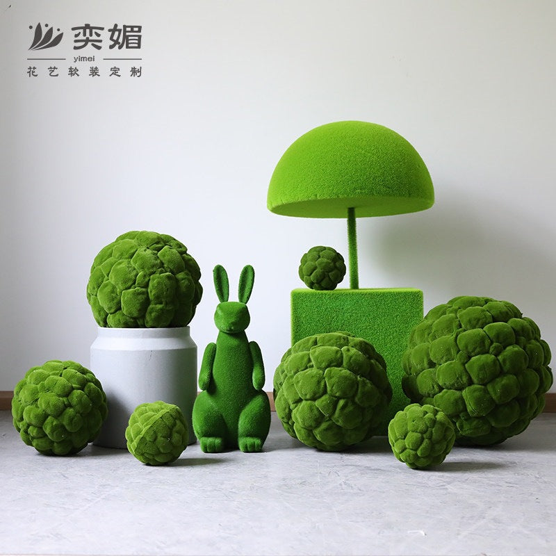 Artificial Moss Ball Column for Indoor Landscape Decoration
