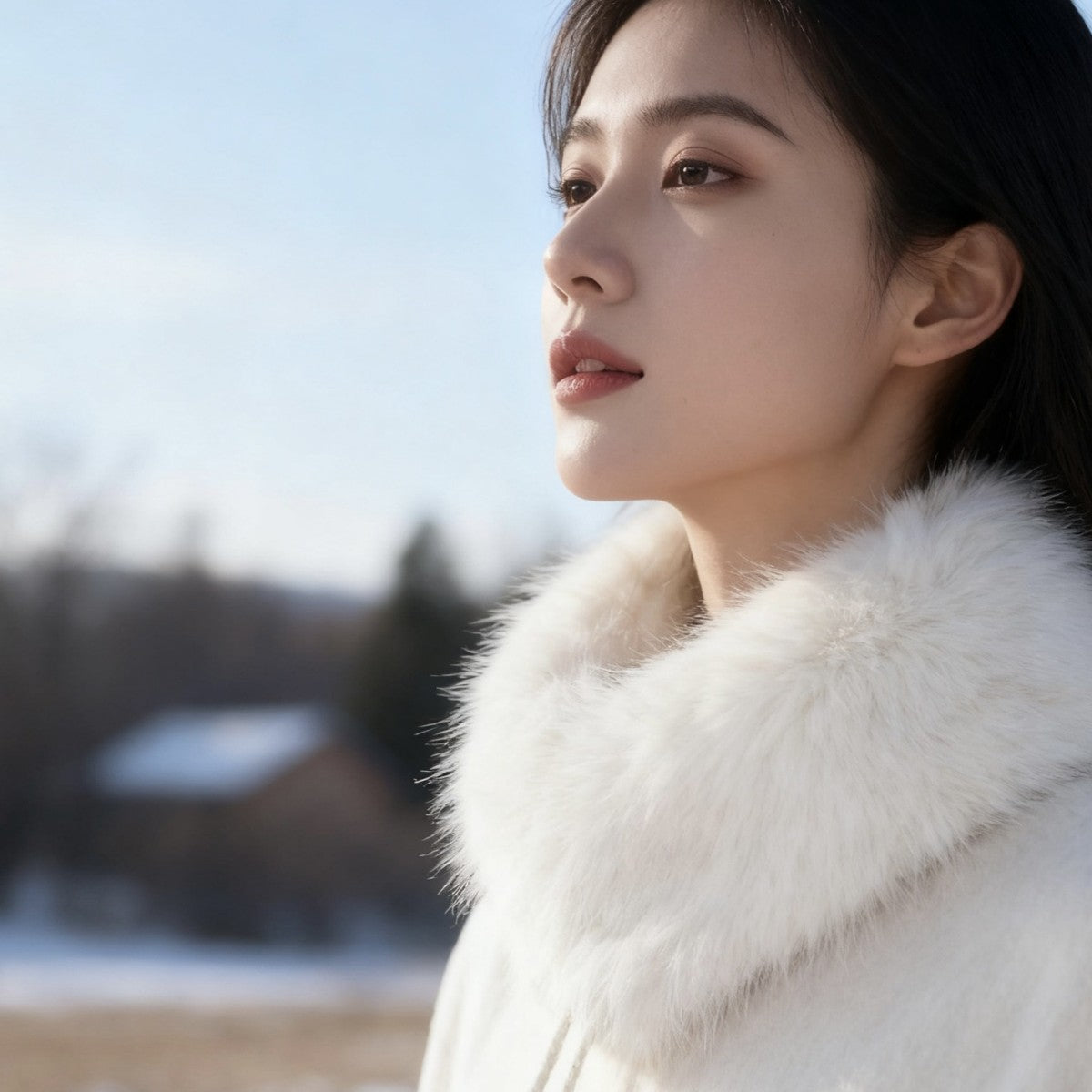 Magnetic Plush Scarf for Women, Thick Double-Sided Neck Warmer
