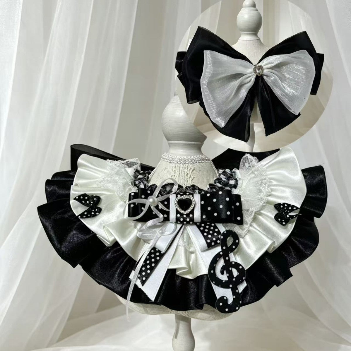 Luxury Pet Bib with Bowknot for Cats and Small Dogs, Elastic Princess Style Drool Scarf