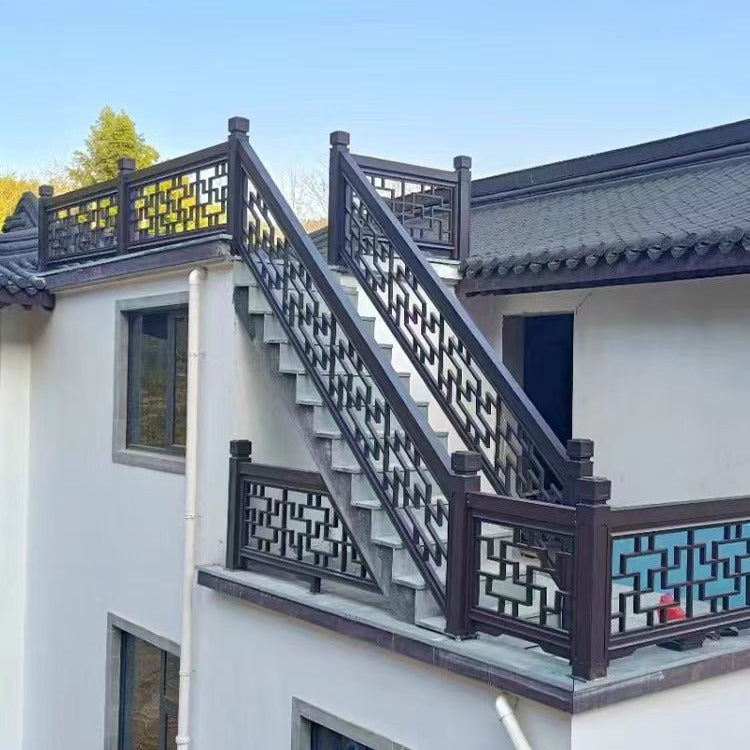 Durable Zinc Steel & Aluminum Alloy Balcony Stair Railing for Villas & Gardens